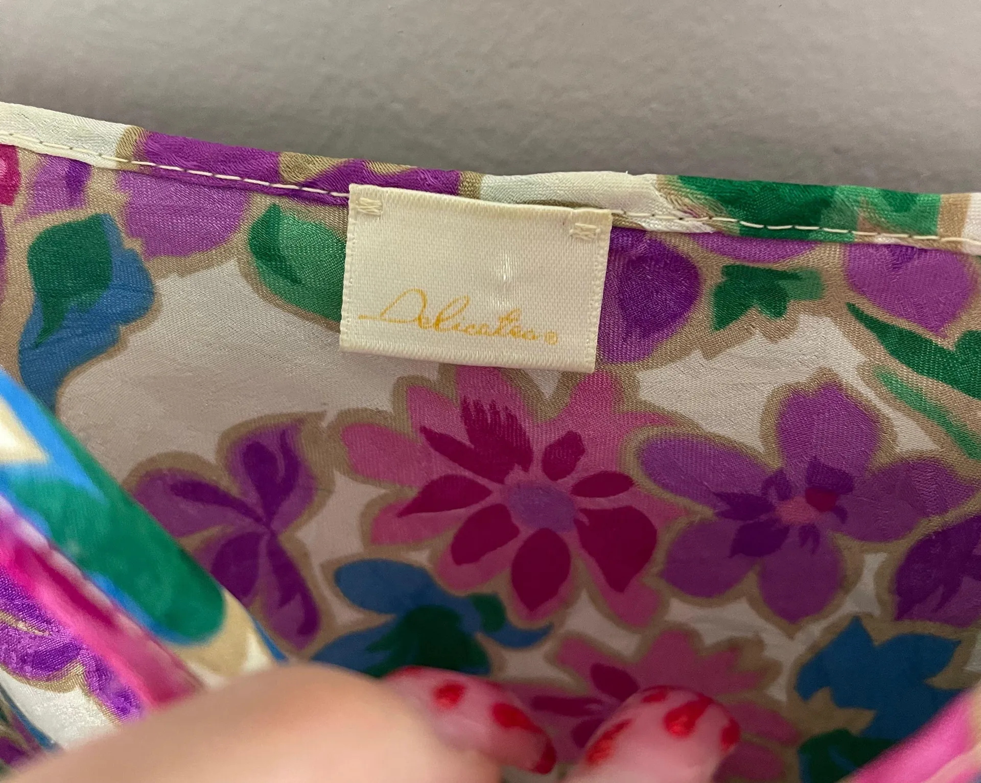 Delicates Vintage Y2K Multicolor Floral Lily Spaghetti Strap Satin Slip Dress - Image 8