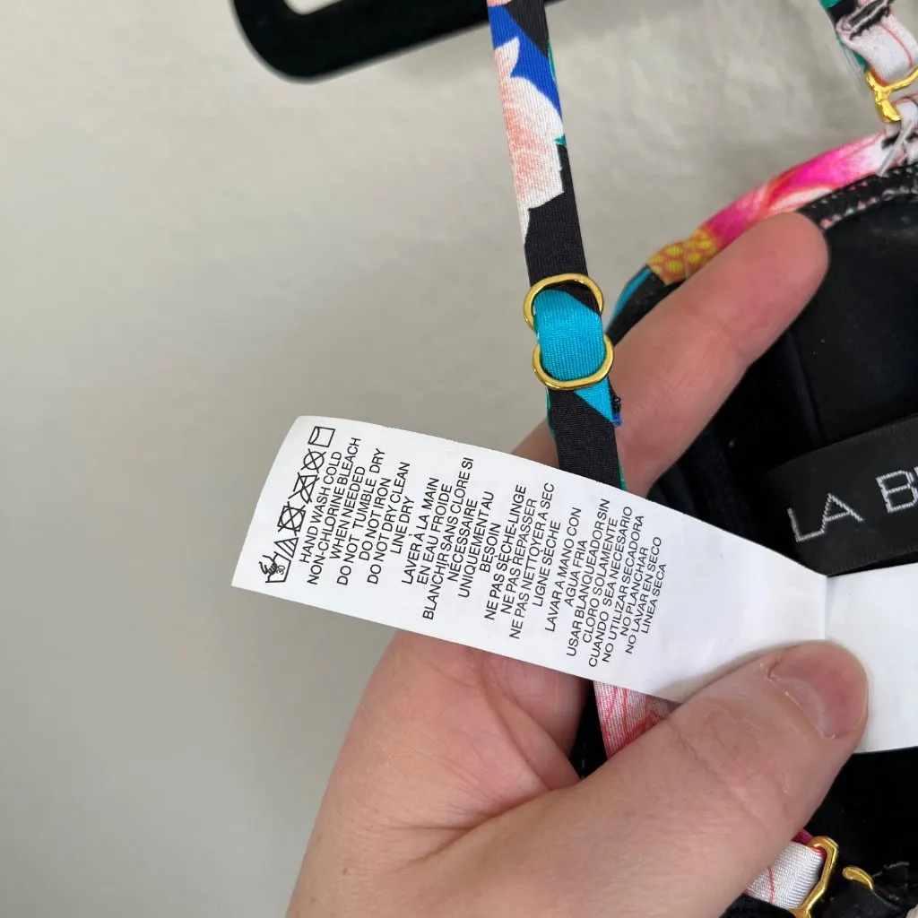 La Blanca Womens Floral NightFall Ruffle Bandeau Bikini Top Size 8 - Image 6