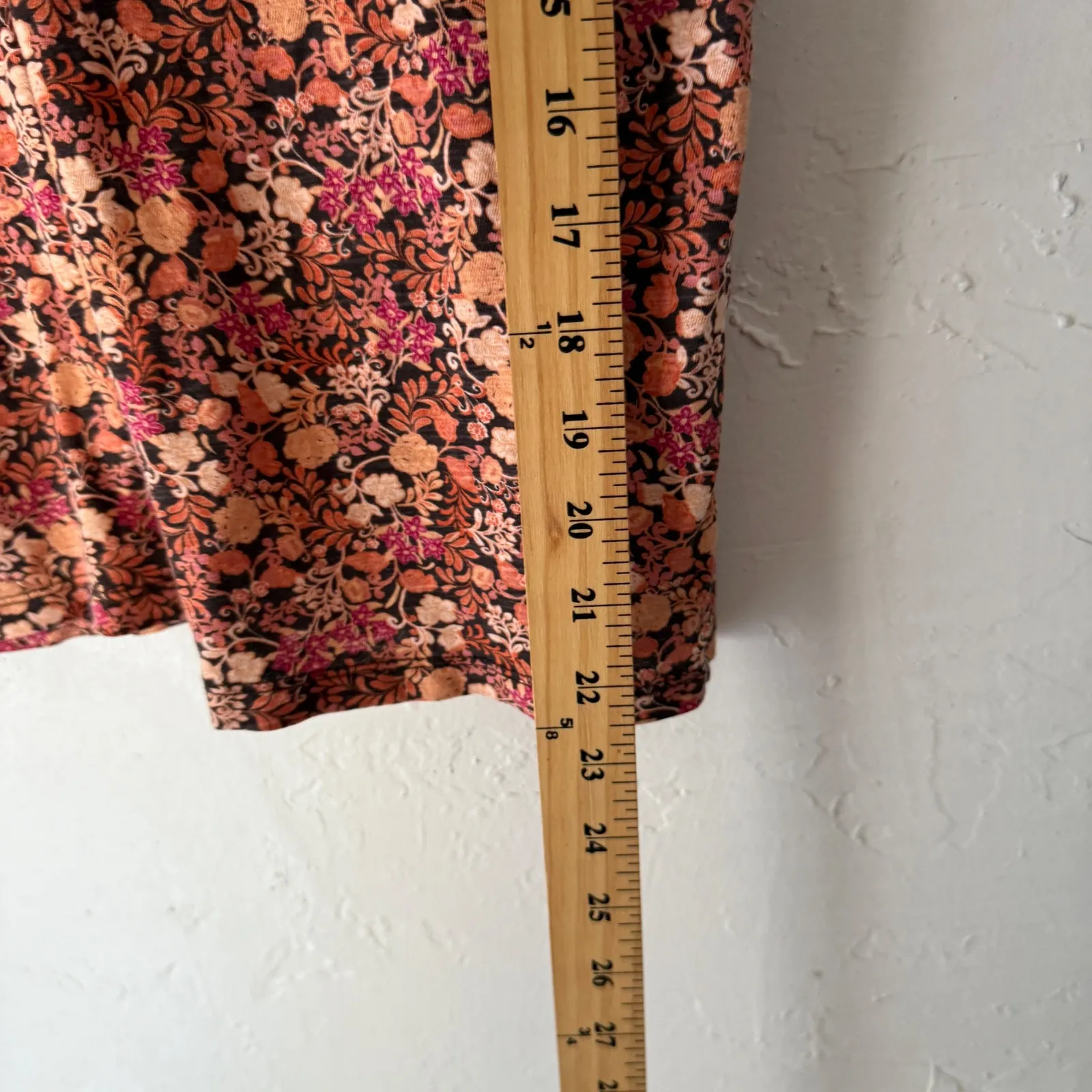 Old Navy Vintage Y2k Floral Print V Neck Top Medium Orange Pink‎ Flowers - Image 6