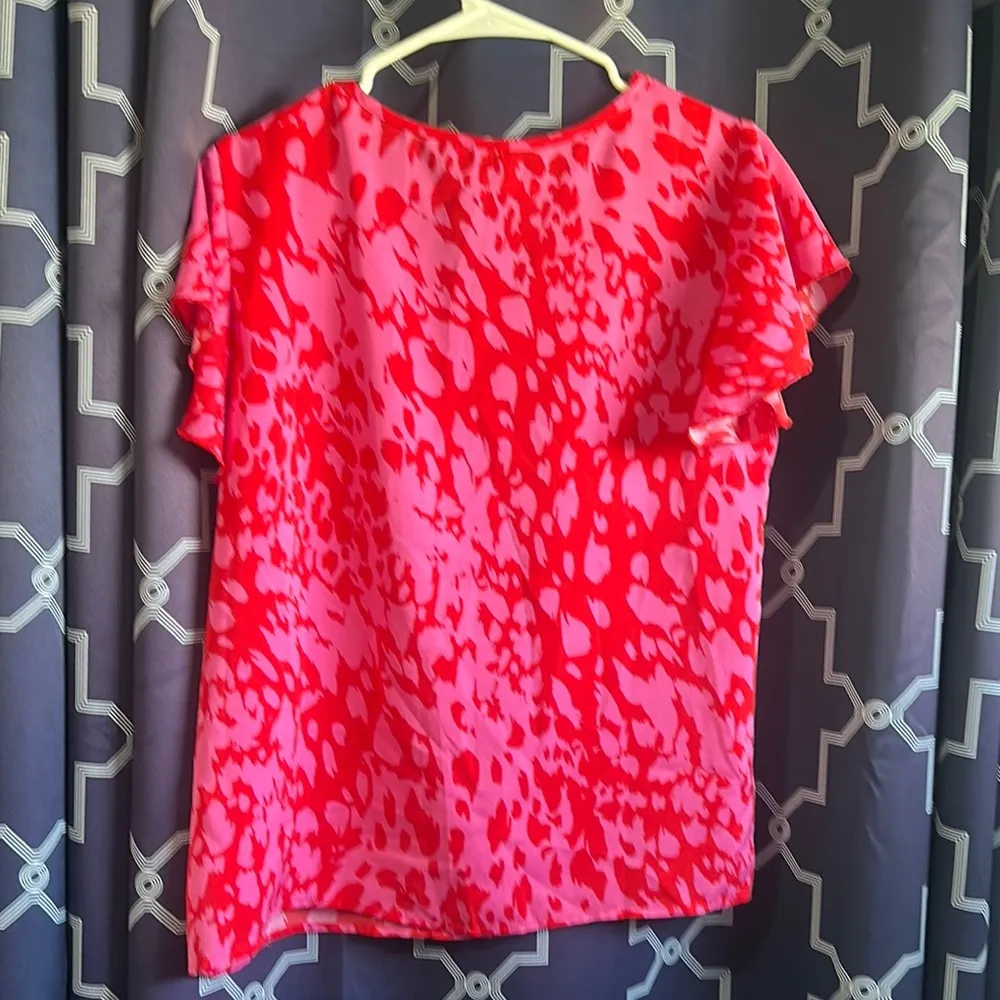 Vibrant Red and Pink Women's Top Size M - Image 3