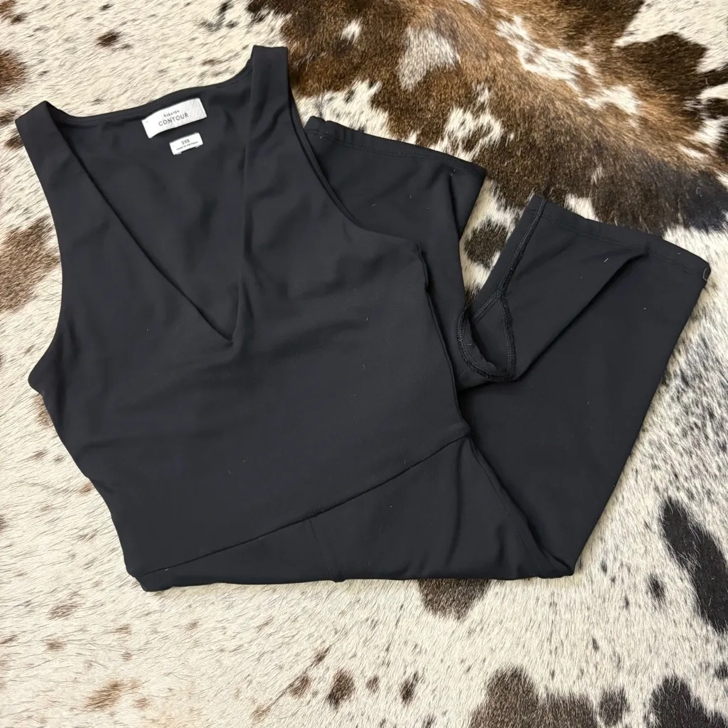 ARITZIA BABATON Contour V-neck‎ Romper Black Size XXS - Image 3