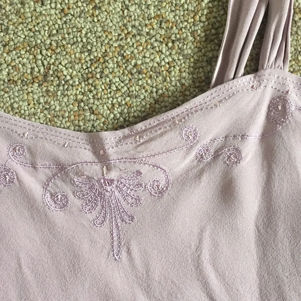 Purple embroidered tank top blouse - Image 2