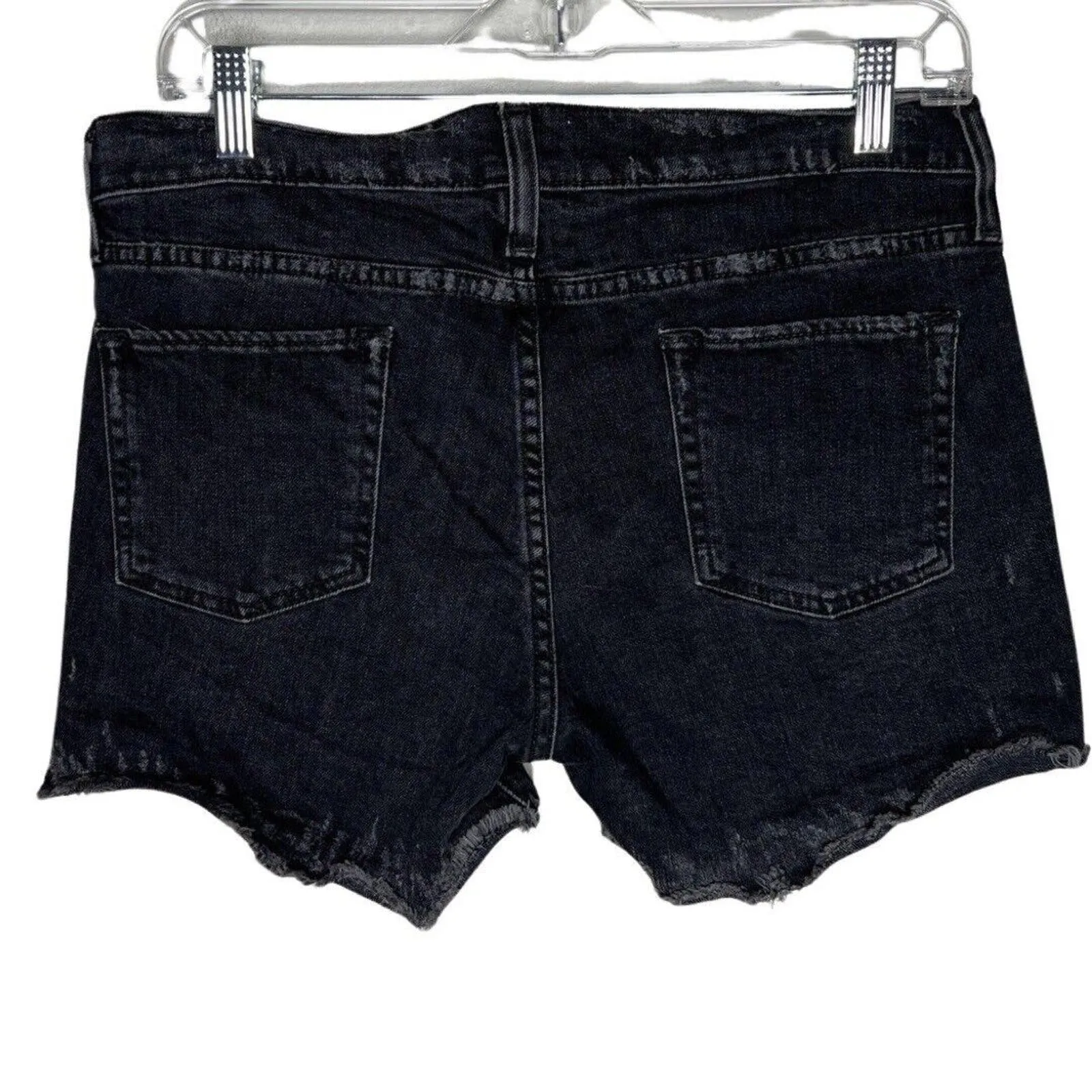 Tribe Kelley Shorts Womens 8 Black Denim Dark Wash Jean Shorts Grunge Streetwear - Image 2