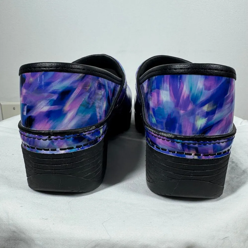 Dansko LT PRO Shoe Women 37 Slip-on Clogs Blue Crush Patent Walking Nursing - Image 5