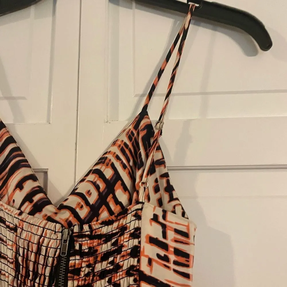 Parker silk ruched chest abstract dress size xs - Image 7