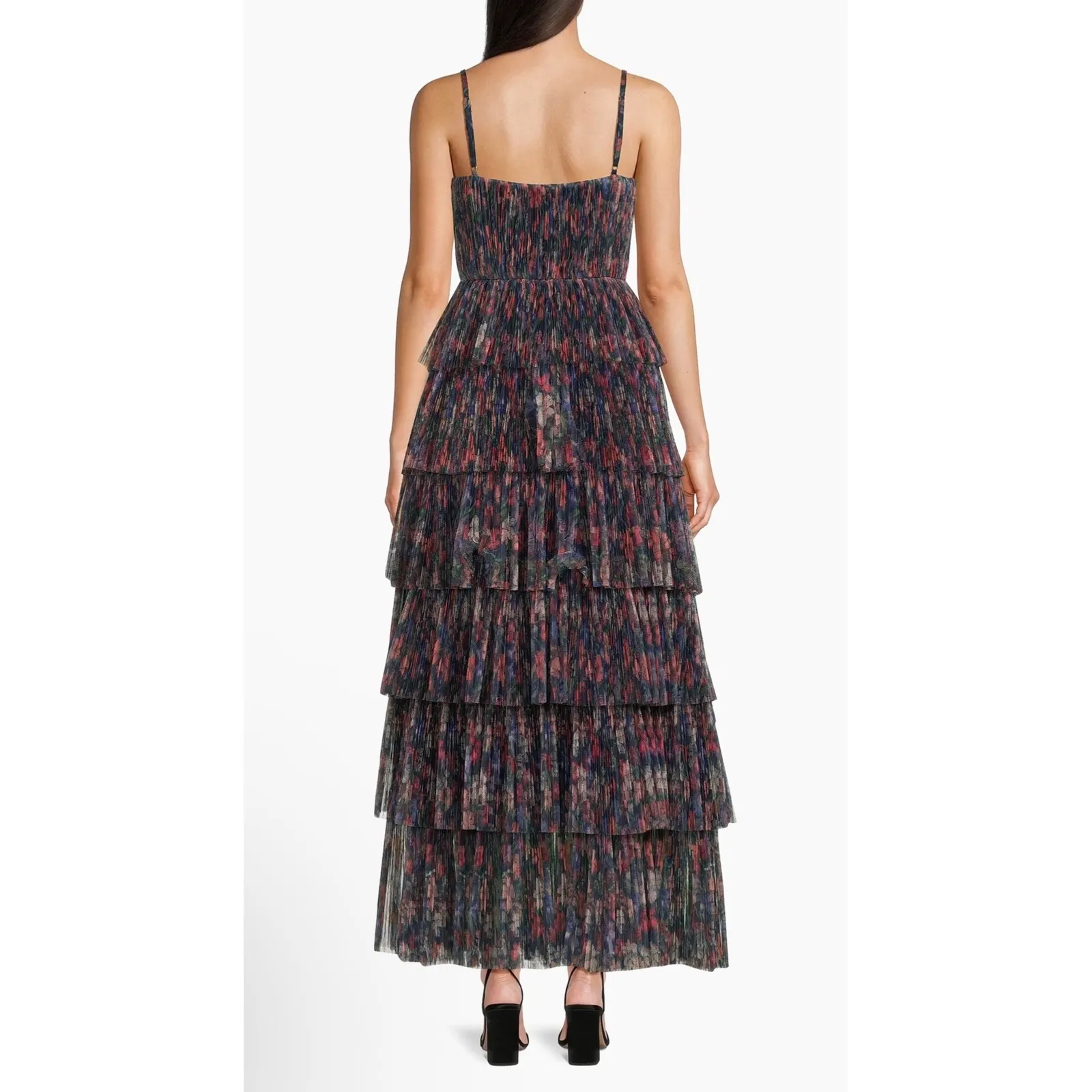 Hutch Rosey Floral Tiered Gown Navy Multi Size 4 NWT Blue - Image 4