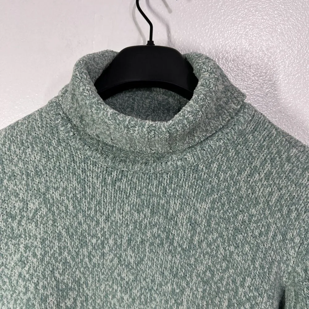 J Jill Chenille Tunic Sweater Womens Large‎ Mint Pullover Cowl Neck Long Sleeve - Image 3