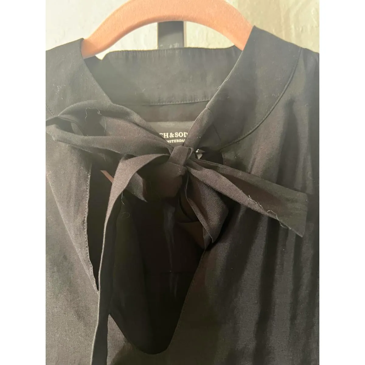 Scotch & Soda Black Dress with Bow Tie Detail - Image 3