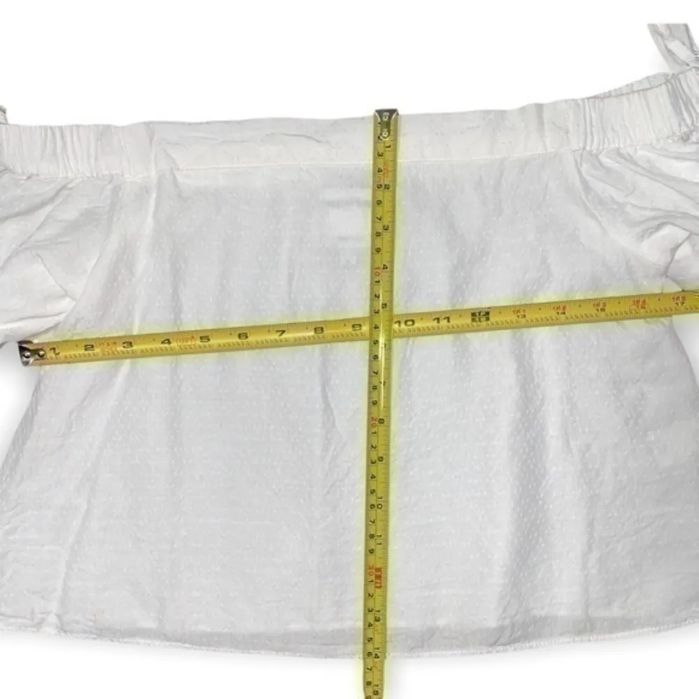 Privacy Please Size S Ivory Asay Short Sleeve Off The Shoulder Swiss Dot Top - Image 11