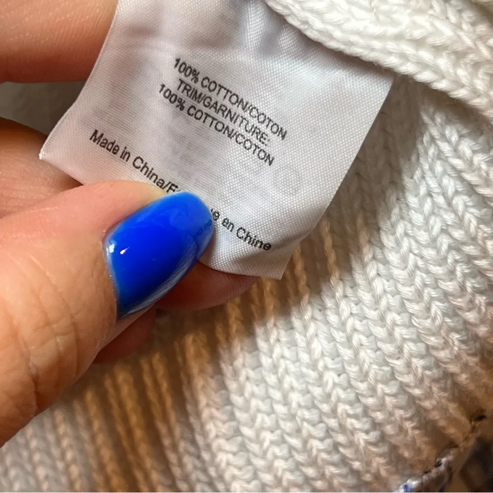 #80 TORY BURCH SMALL WHITE CABLE KINT LAYERED SWEATER TOP - Image 5