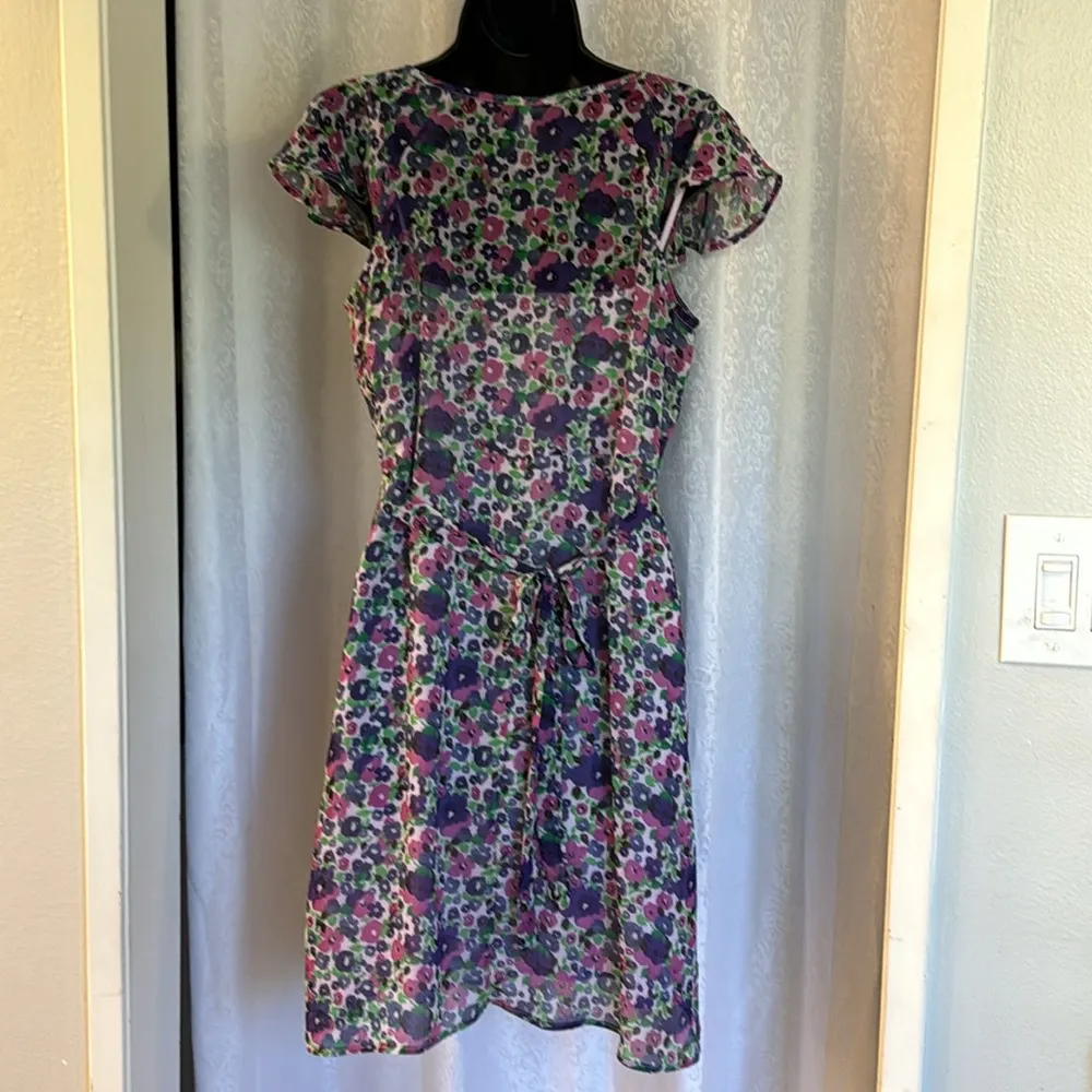 OLD NAVY CHIFFON FLORAL DRESS Sz: M - Image 2