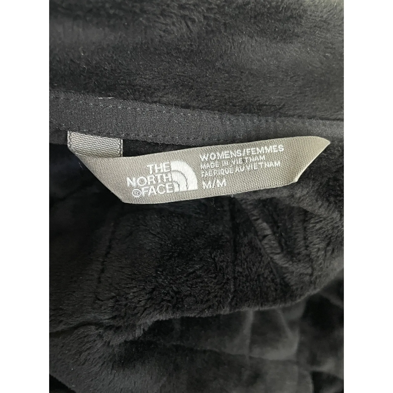 The North Face Black Quilted Fleece Lined Jacket Medium - Image 3
