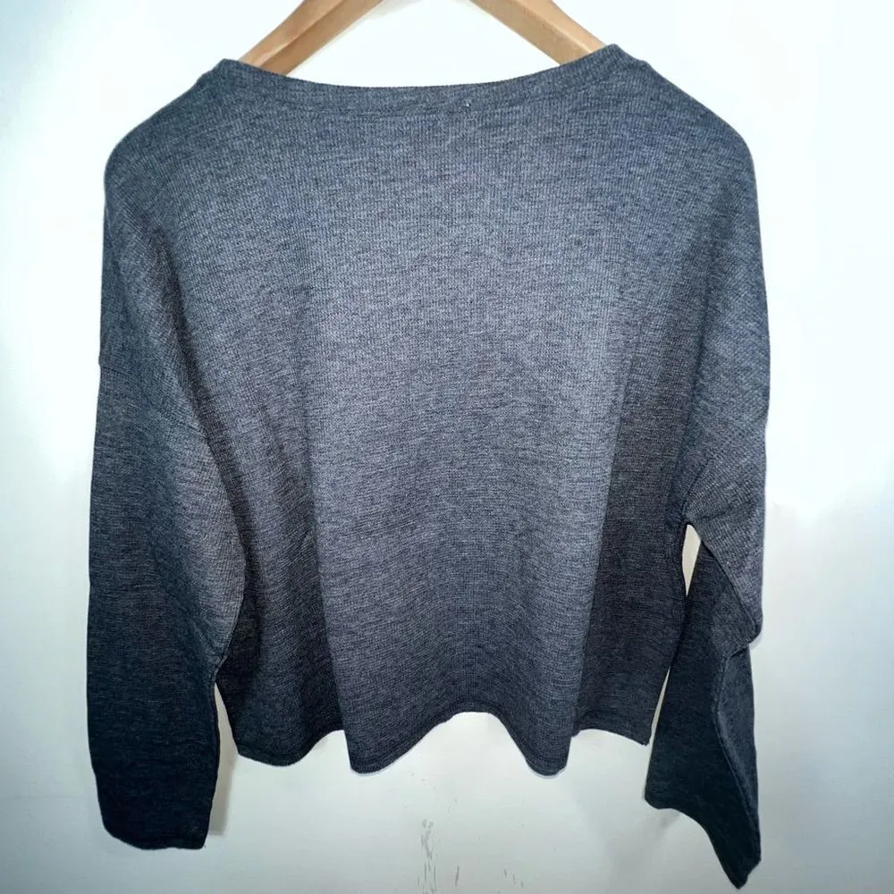 Soncy “It’s too A.M. for Me…” Plus Size Crop Thermal Top‎ (Soncy size 00) Gray - Image 5
