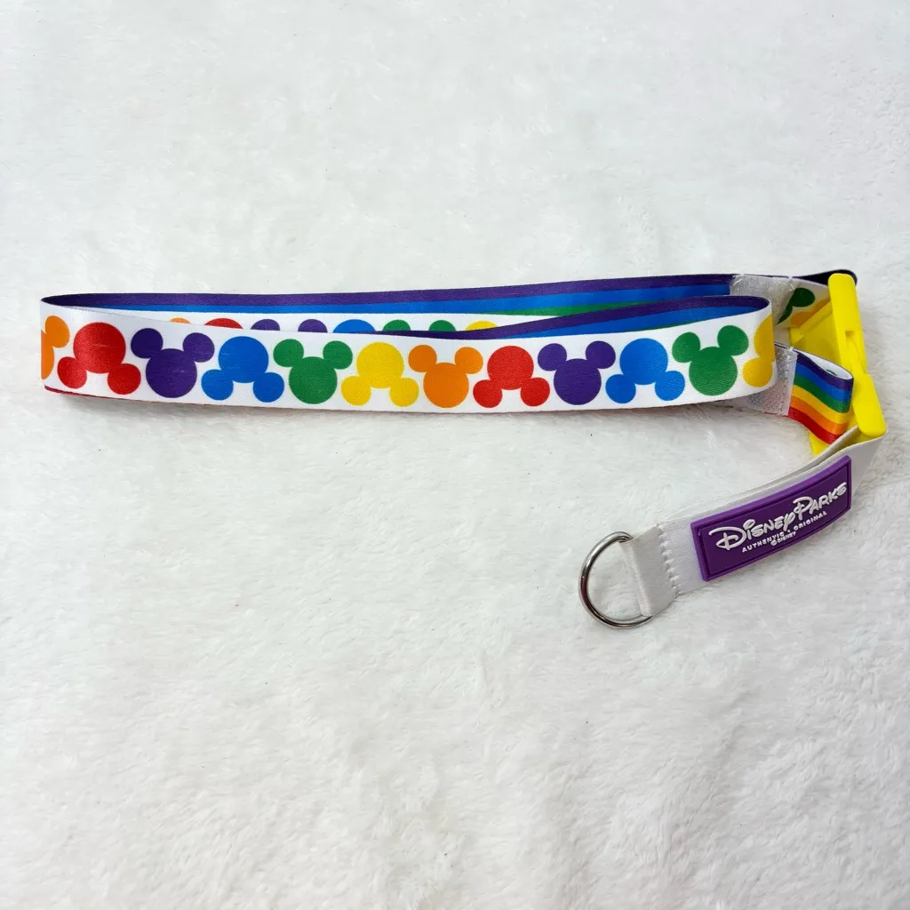 Disney Parks Rainbow‎ Pride Reversible Lanyard Mickey Icons/Rainbow Stripes - Image 6