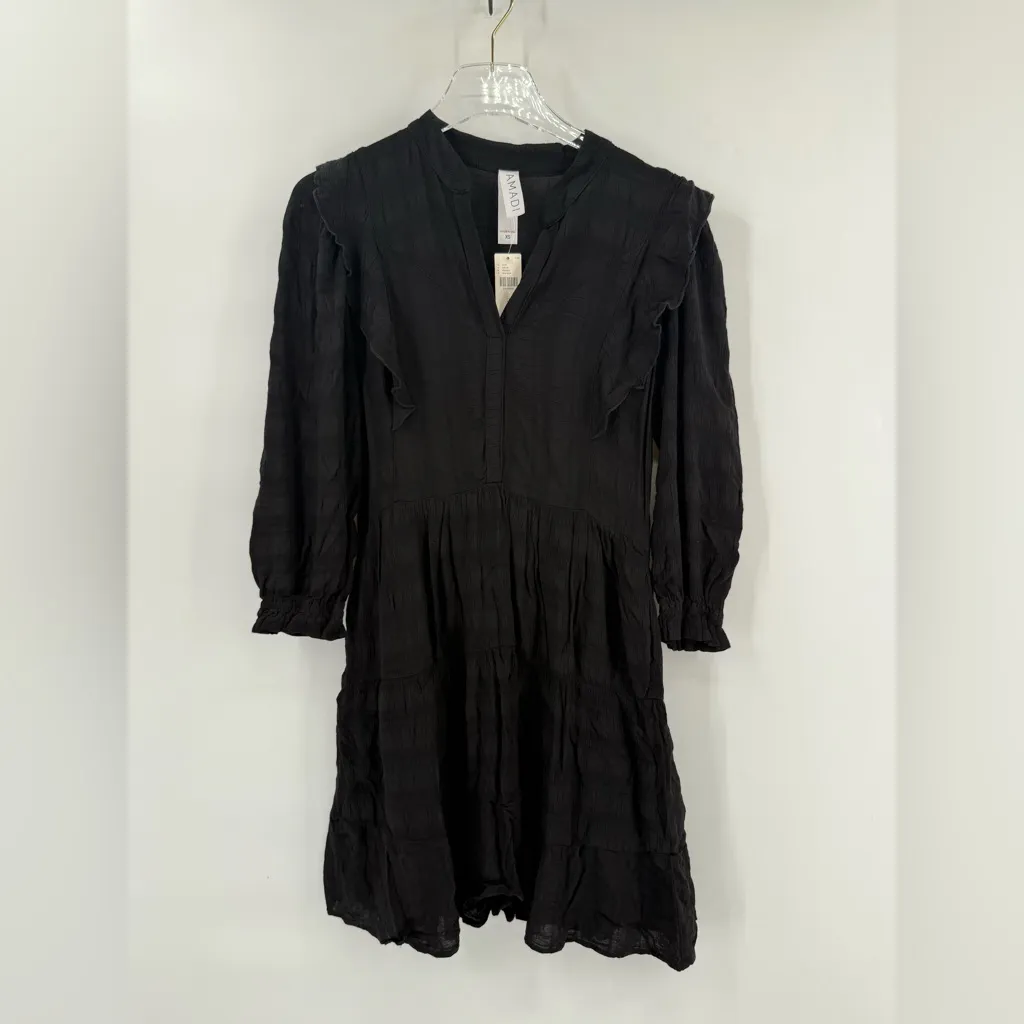 Anthropologie Black Amadi Rossi Ruffled Tunic size xs NWT - Image 4