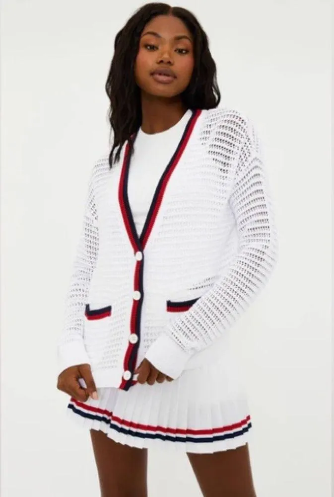 BEACH RIOT Gene White Cardigan Sweater M - Image 4