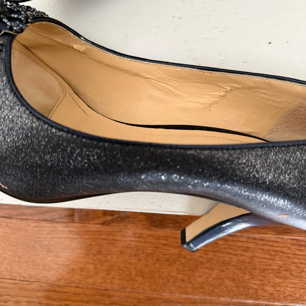 Alex Marie navy Peep Toe Sparkle Heels - Image 4