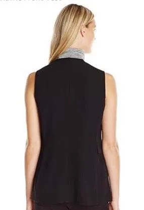 Black Ruffle Open Vest - Image 2
