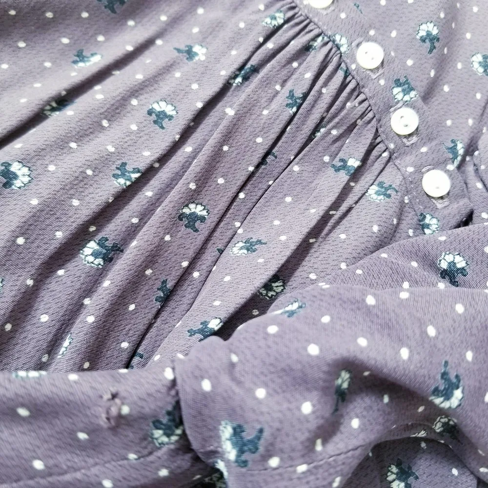 Vintage 70's 80's Dress Nicole Miller Pleated Printed High Neck - Image 12