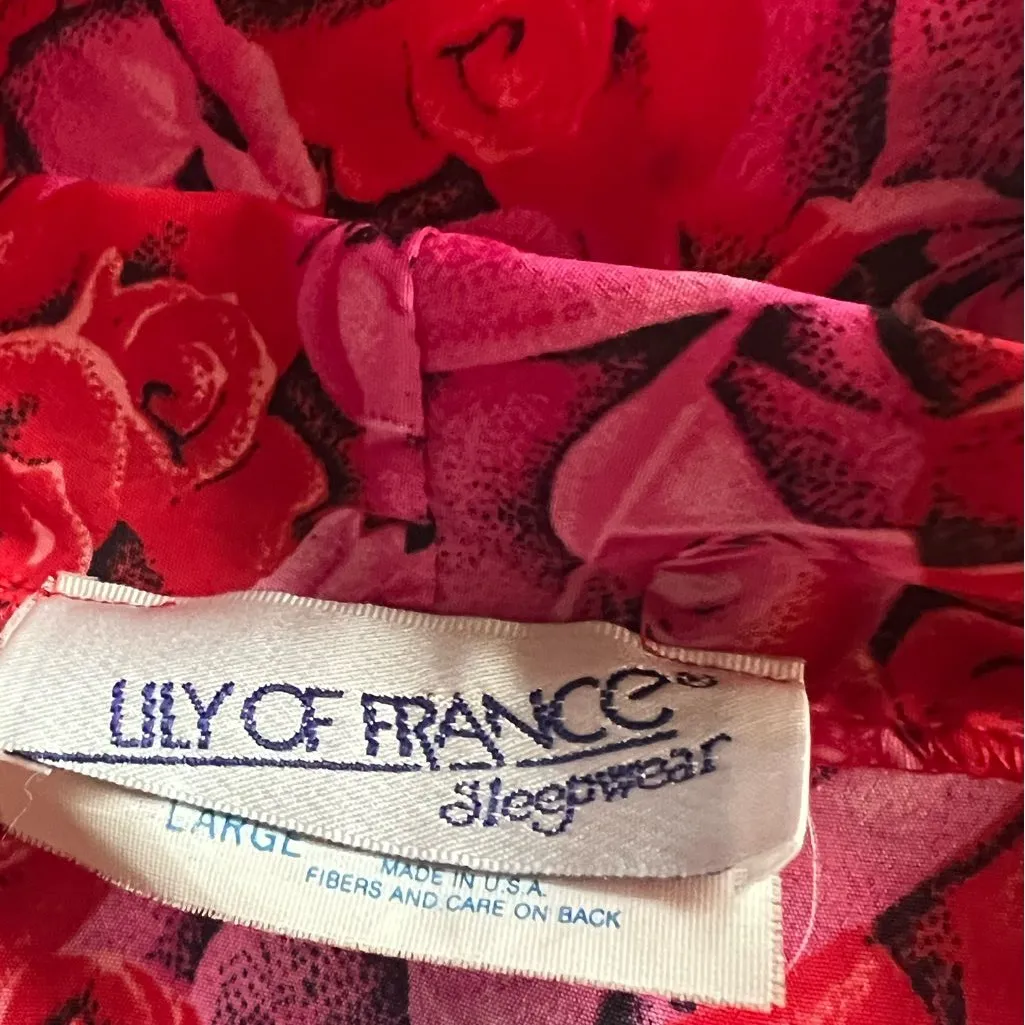 Vintage Lily Of France Sleepwear 2 piece wrap and pants. Size Large - Image 6