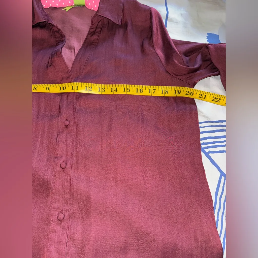 Naked Zebra  Deep Red Button Down Shirt - Image 4