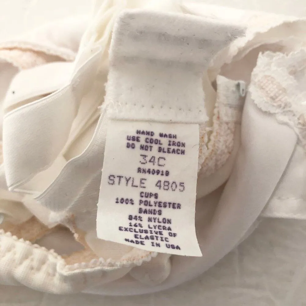 American VINTAGE Empire Intimates 34C White Convertible Strap Bridal Bra A17 Size undefined - Image 4
