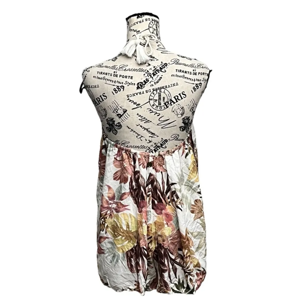 Rip Curl Floral Print Halter Romper with Tassel Tie Women’s Size S - Image 7