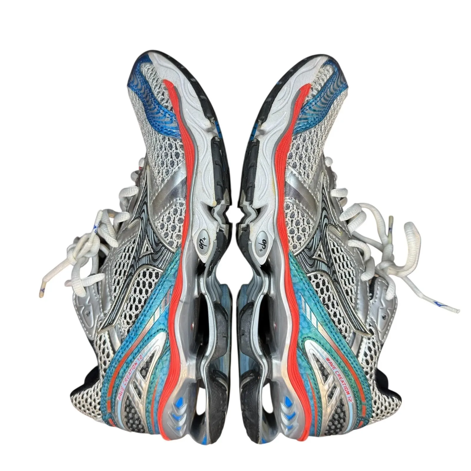 Mizuno Wave Creation 15 Running Shoes Womens 7.5 Silver Blue Red Mesh Athletic - Image 6