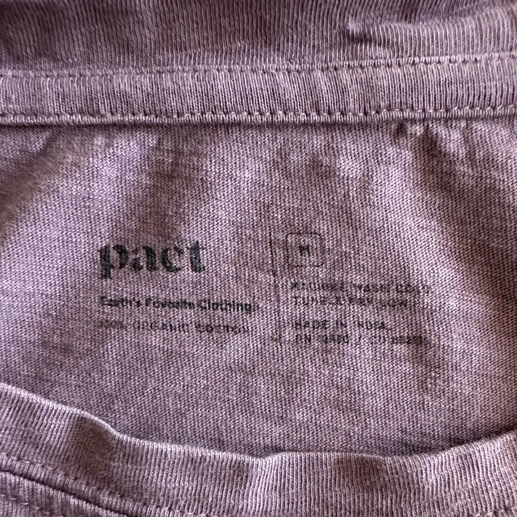 PACT Purple Short Sleeve T-shirt Dress with Pockets Organic Cotton Size M - Image 4