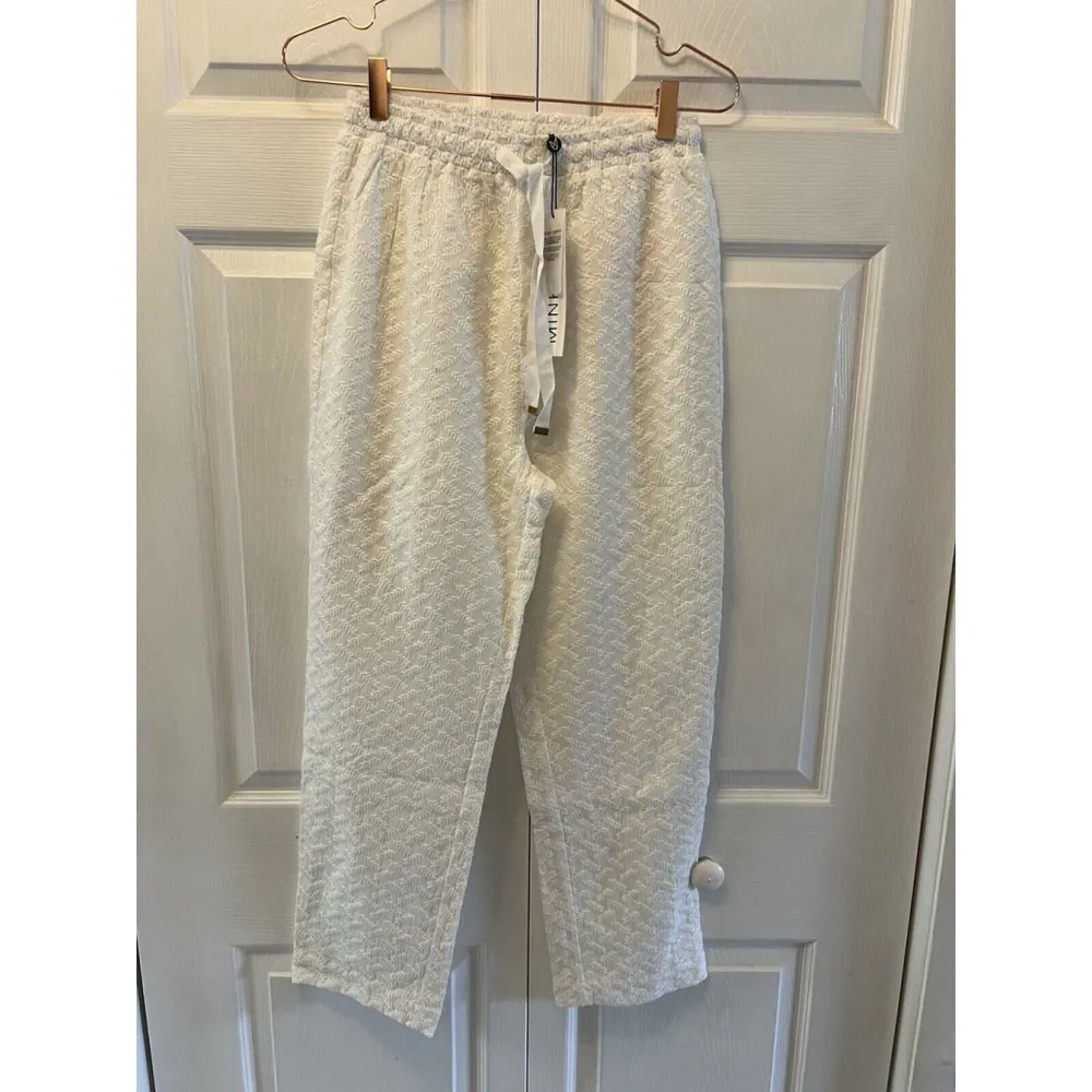 Minkpink Meda Pants White Embroidered Drawstring Waist White Women’s Size XS - Image 3