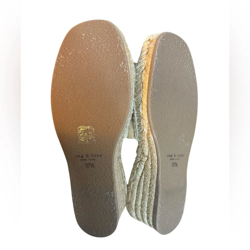 Rag & Bone Calla Beige Suede Wedge Espadrille Sandal - Image 3