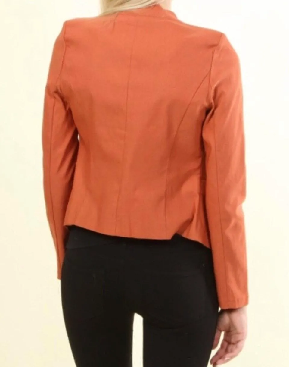 Rust Fitted Scalloped Blazer - Image 4