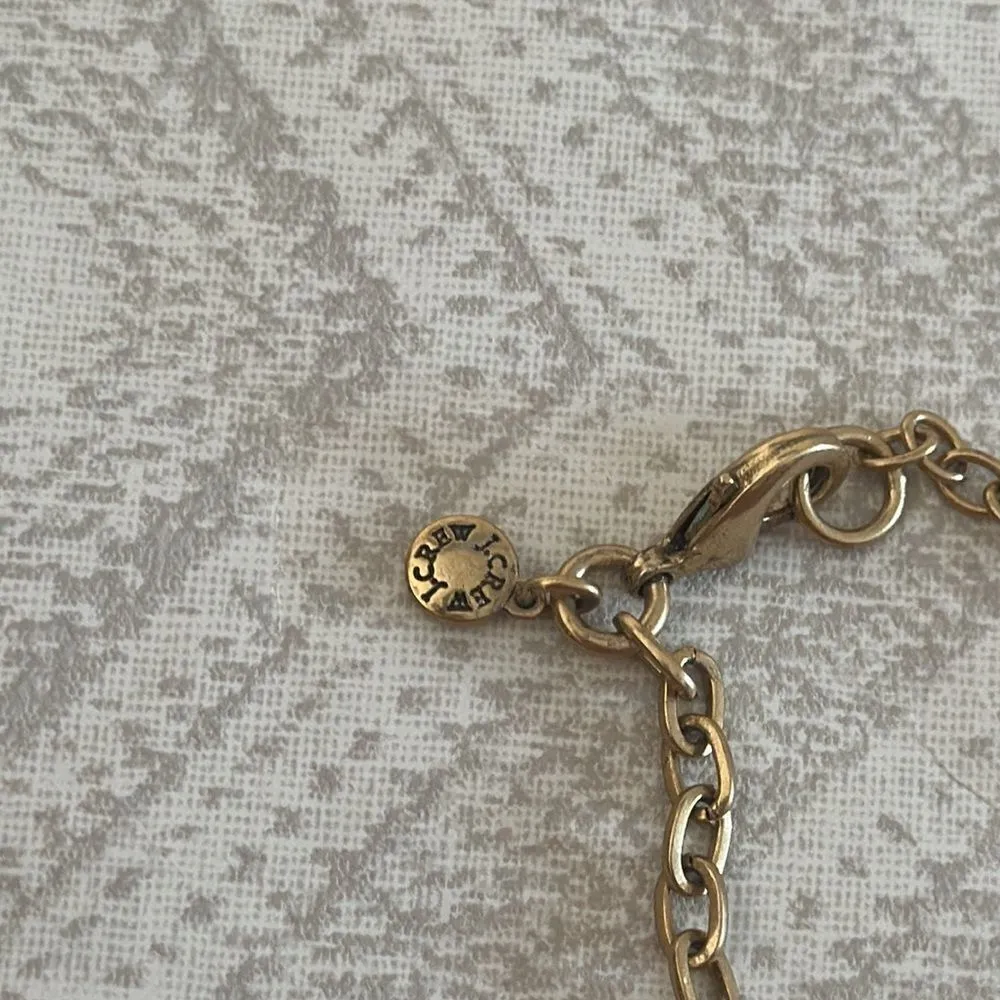 J.Crew  Designer Gold Enamel Triangle Crystal Rhinestones Statement Necklace - Image 4