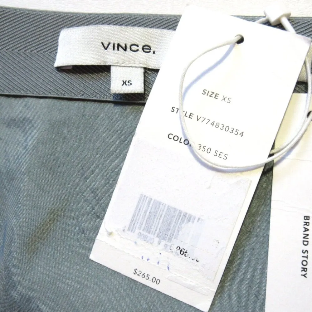 NWT Vince Satin Slip Midi in Sea Stone Pull-on A-line Skirt XS $265 - Image 2