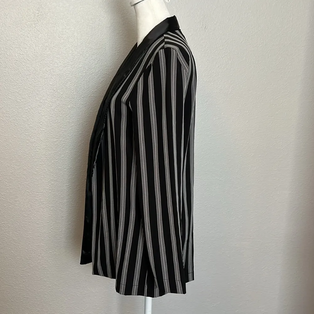 Zara Flowy Open Blazer Striped Size XS - Image 5