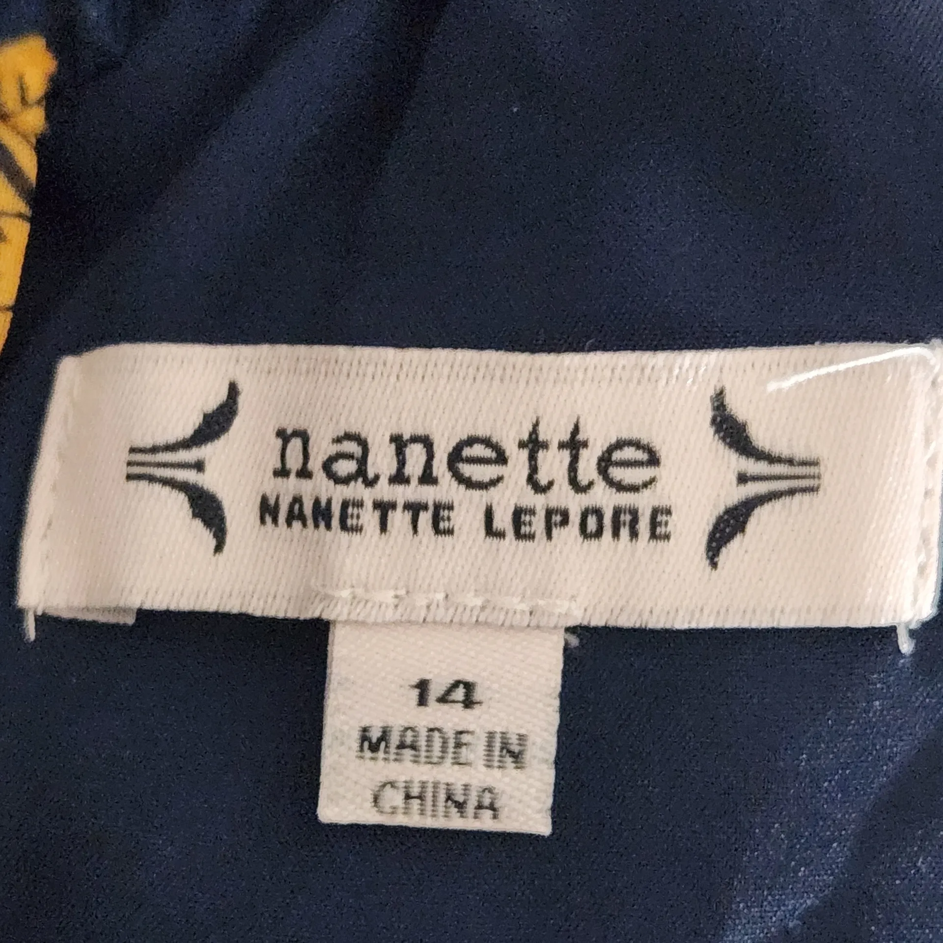 Nanette Lepore Navy and Gold Floral Dress NWT Sz 14 Pleated Wedding Guest Dress - Image 8