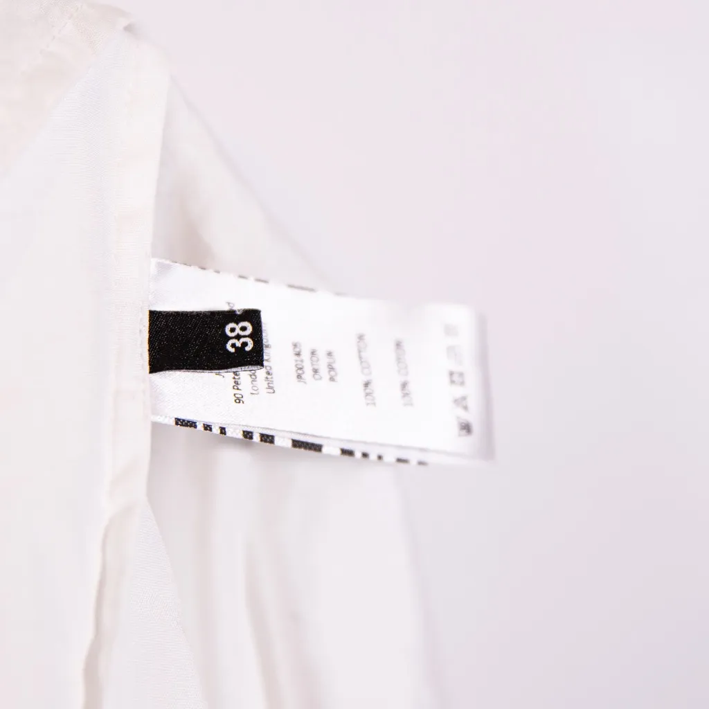 Joseph Orton Cotton Poplin Long Sleeve Bow Tie Neck Detail Blouse Shirt Top M - Image 3