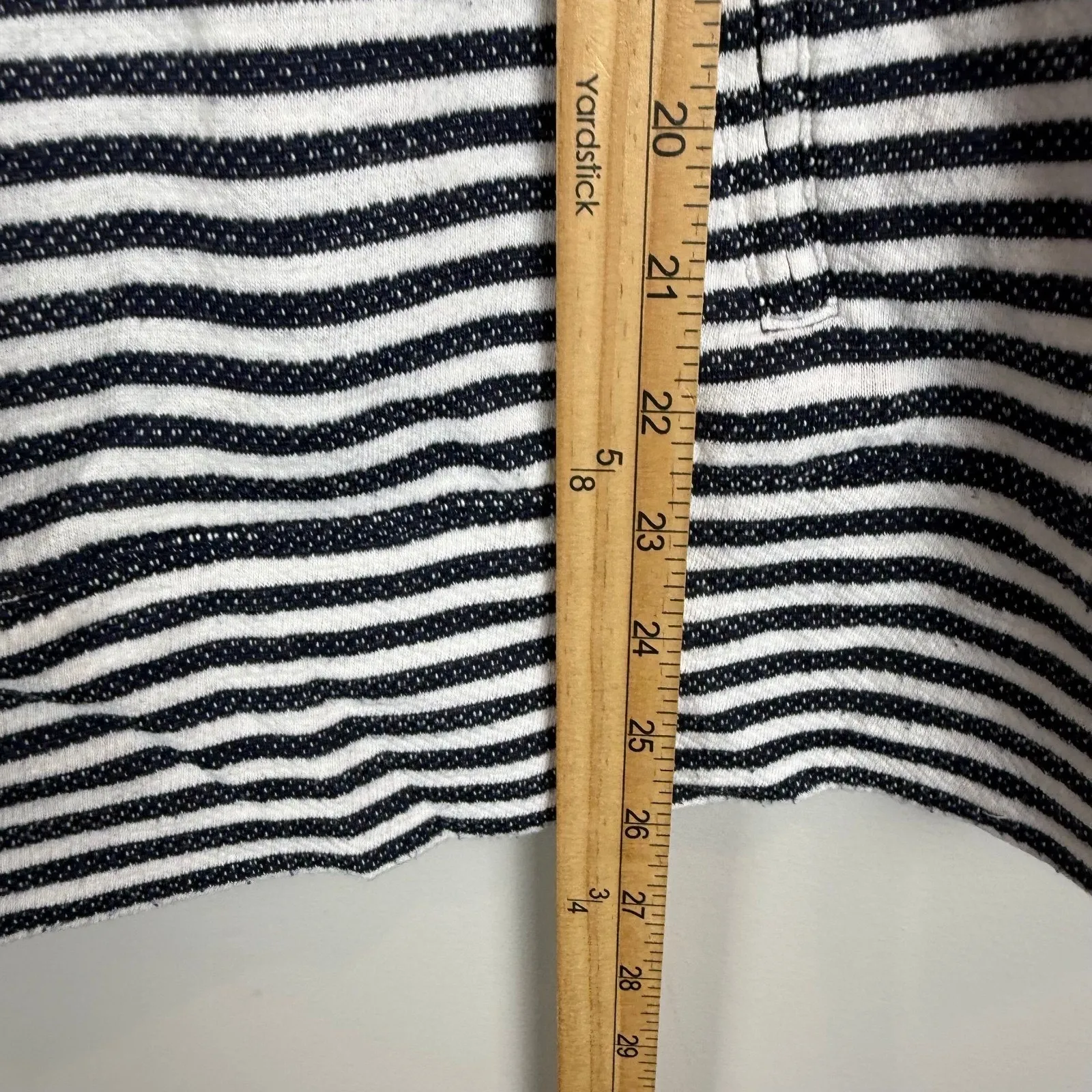 T‎ by Talbots Sweater Women's Small White Navy Striped Knit Cowl Neck Pullover - Image 8