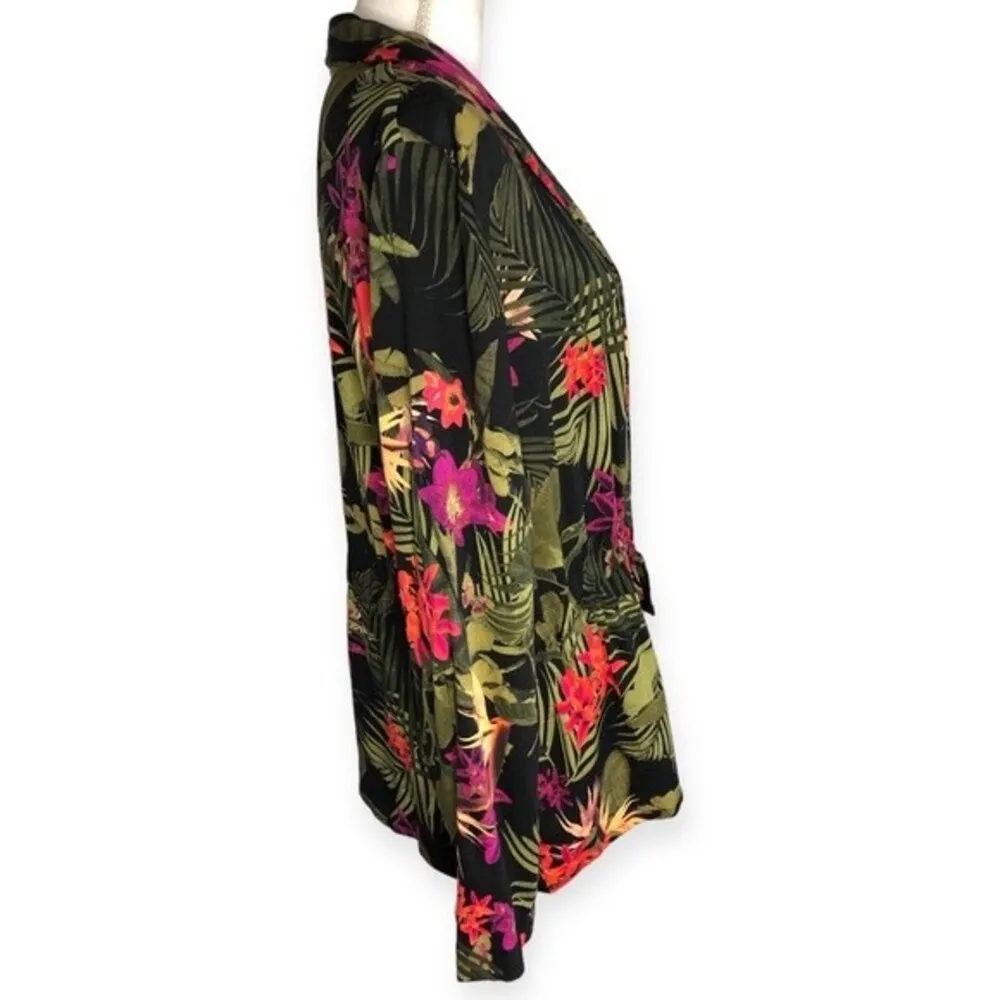 Worthington Isla Floral Snap Closer Long Sleeve Belted Blazer Jacket XXL - Image 4