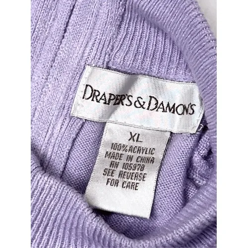 Draper's & Damon's Soft Spun Acrylic Mock Neck SS Lilac Sweater XL Colorful Cozy Purple - Image 4
