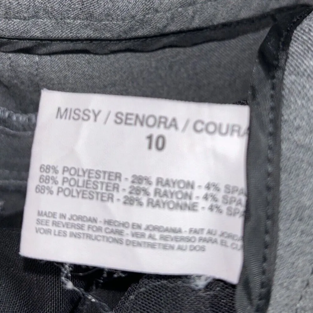 Nine West Women's Work Dress Corporate Pants Flare Straight Leg Gray Size 10 - Image 5