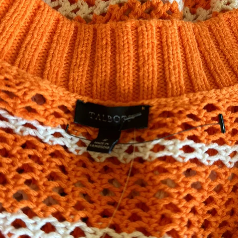 NWOT Talbots Open Weave Long Sleeve Sweater Striped - Image 8