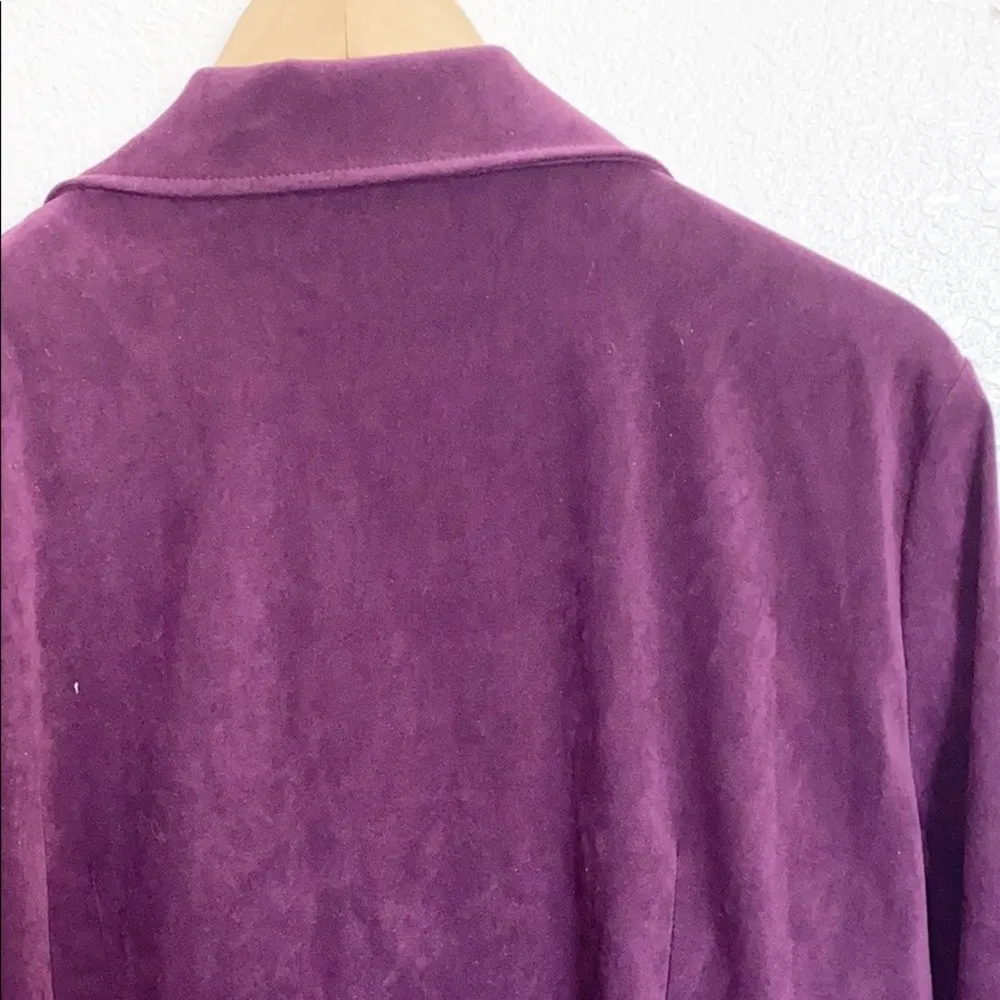 Briggs Petite Purple Suede Zip Up Blazer Jacket - Image 11