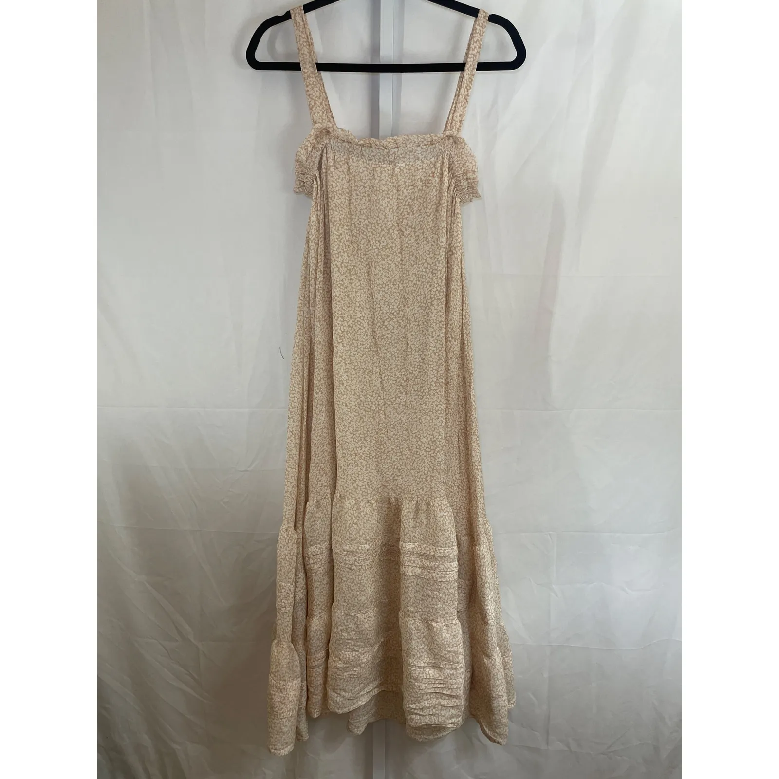 Blu Pepper Floral Maxi Dress - Women Size S - Cream and White - Image 5