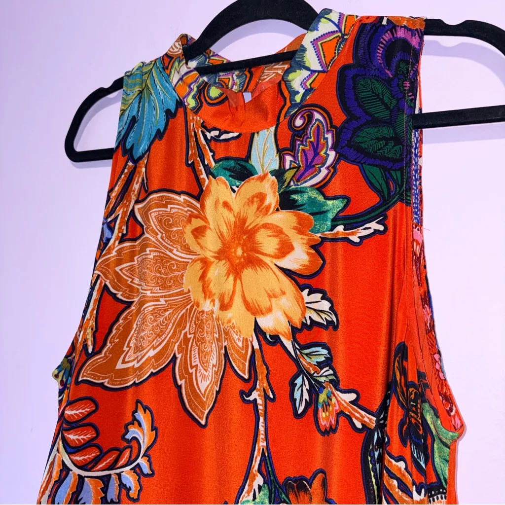 Maeve Anthropologie Larkhill Silk Midi Dress Women L Boho Flounce Artsy Sundress - Image 4