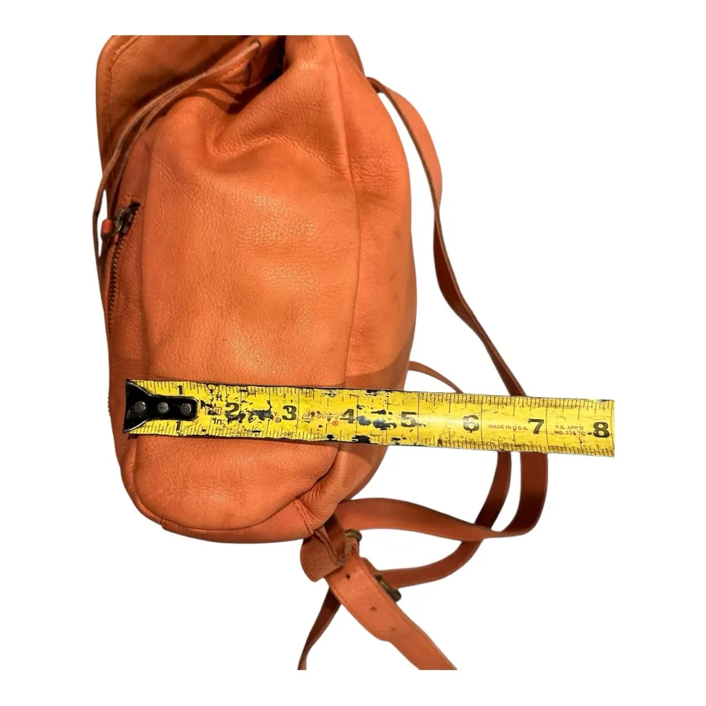 Orange Woven Leather Backpack - Image 9