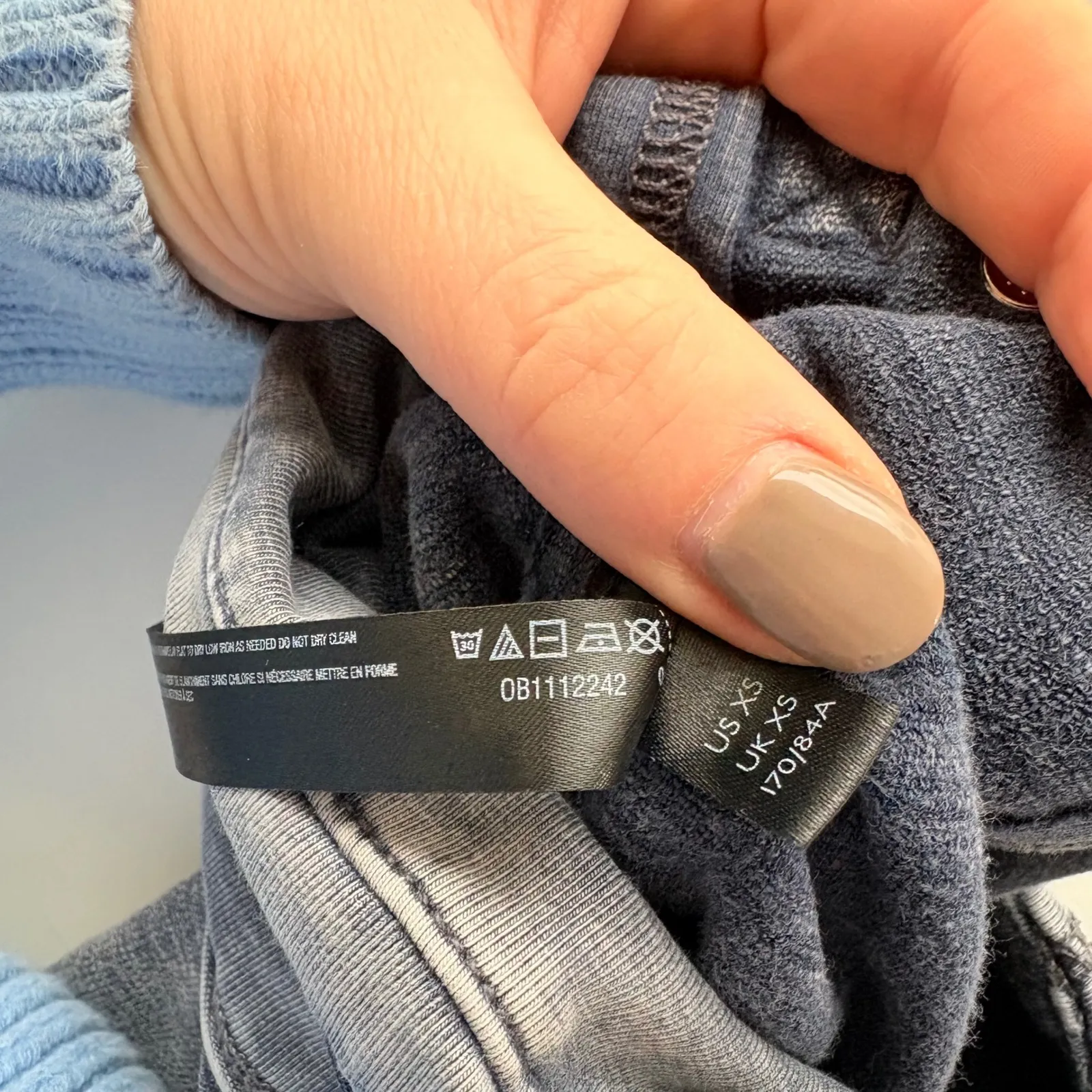 FP Movement High Waisted Moto Leggings Grey Wash Button Detail XS Gray - Image 6