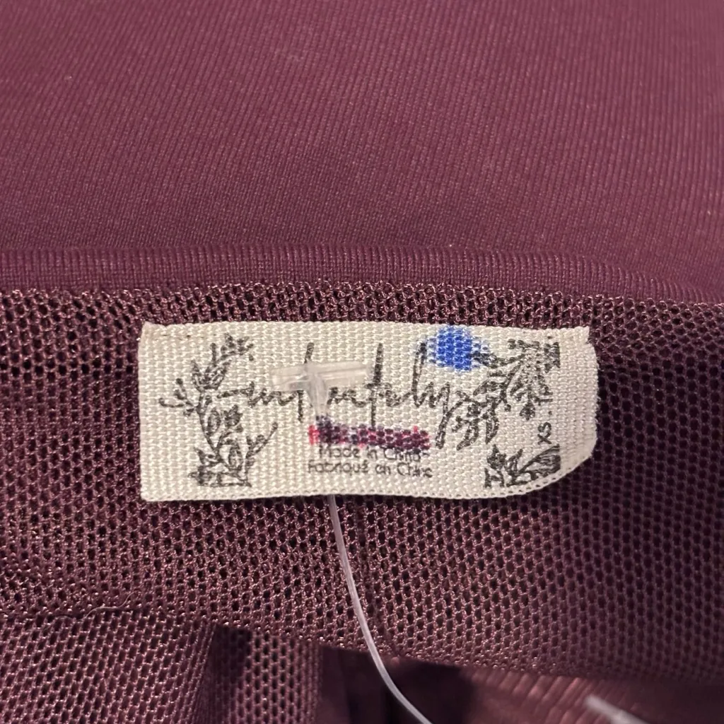 Free People Stars Alignment Burgundy/Brown V-wire Bodysuit Size XS - Image 9