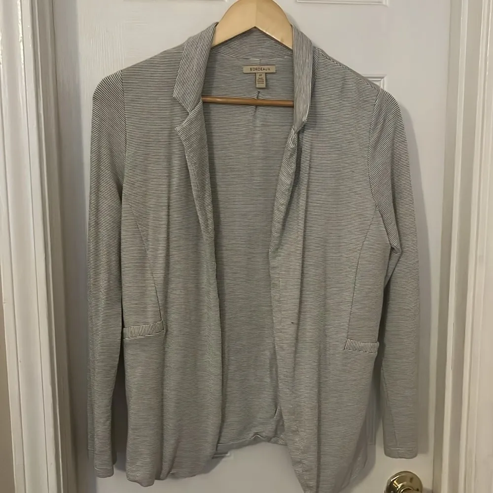 Bordeaux  striped knit jacket - Image 4