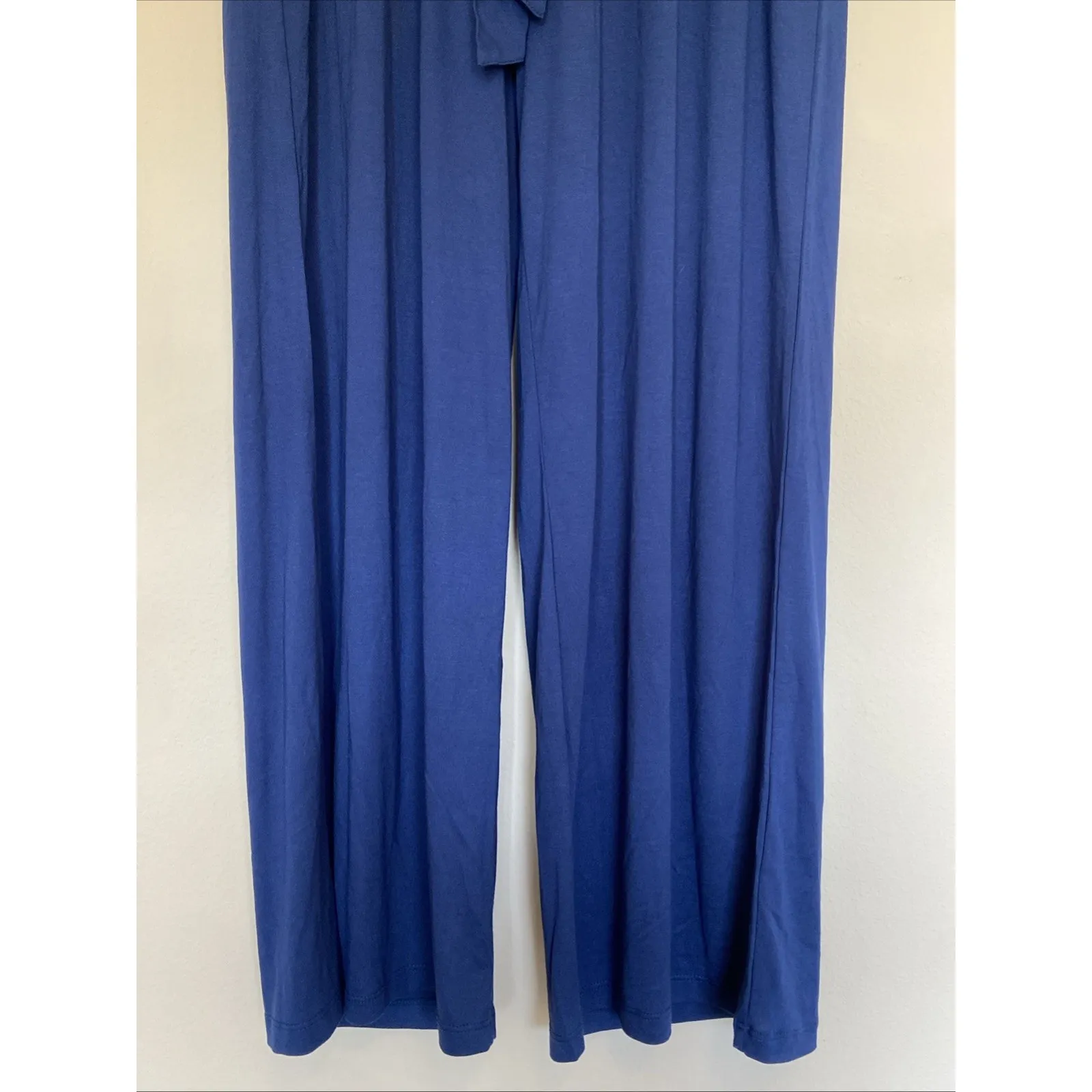 GAIAM Blue Tie Waist Wide Leg Stretch Yoga Workout Activewear Lounge Pants Small - Image 3